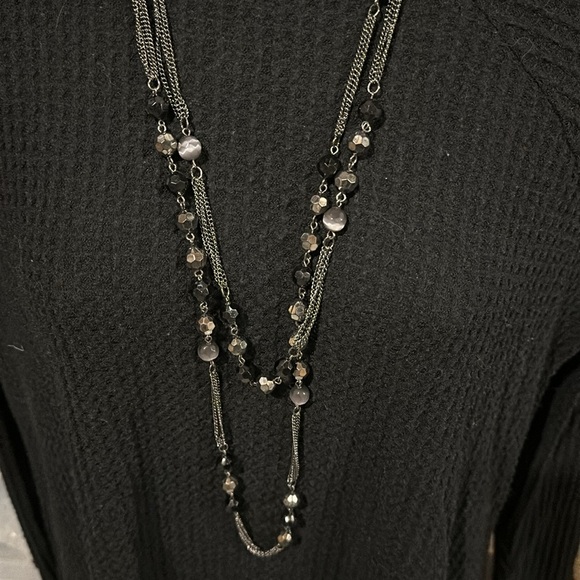 EXPRESS Black/Silver Necklace - Picture 3 of 4